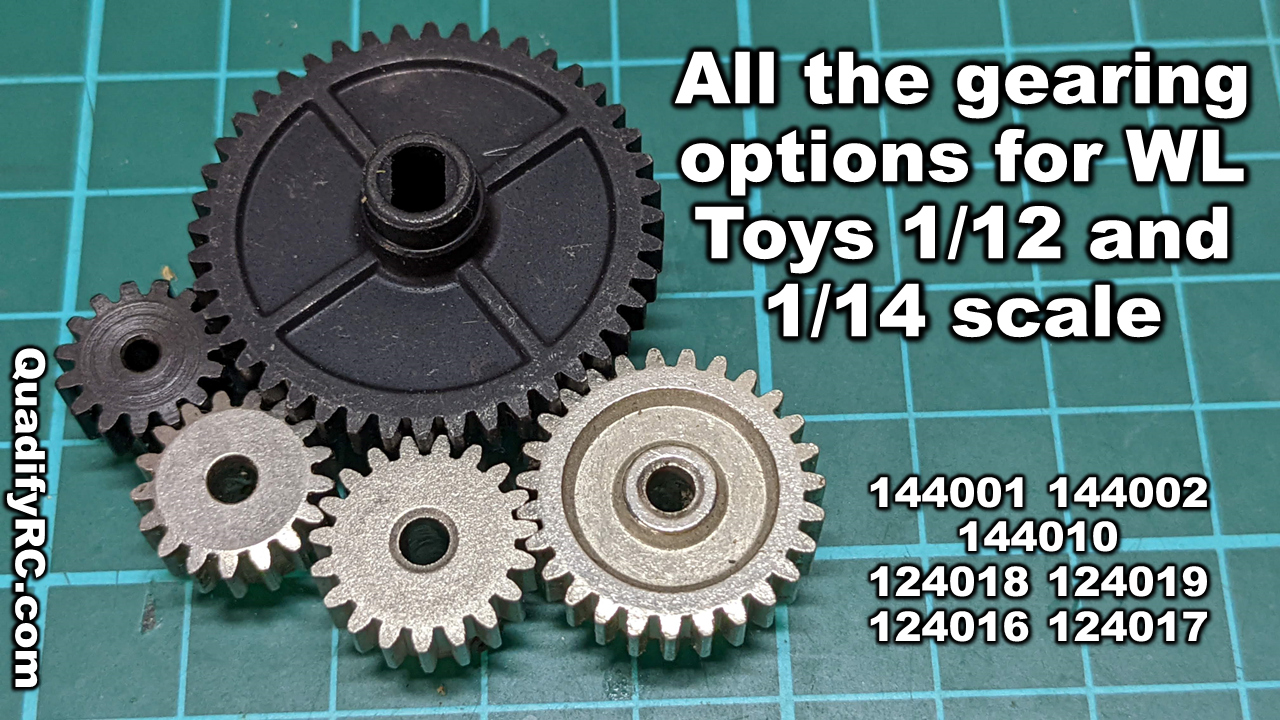 THE ULTIMATE PINION GEAR GUIDE FOR WL TOYS 144001 144002 144010 124016  124017 124018 124019 